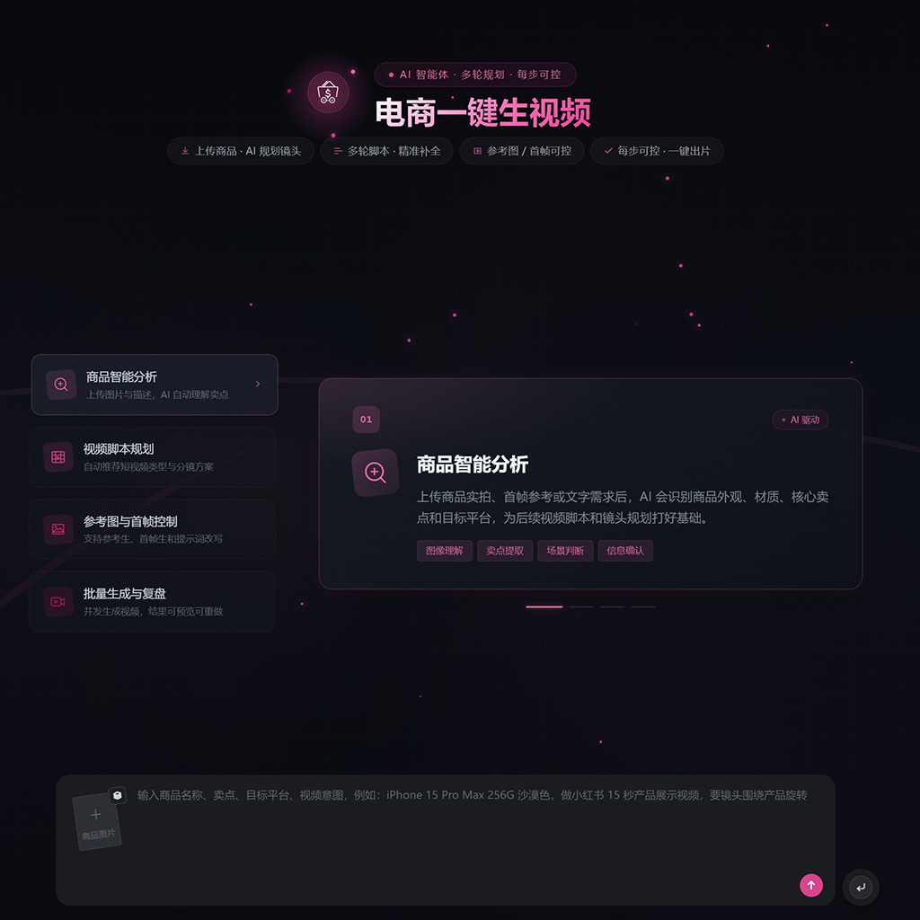 菁选灵创电商营销短视频批量生成